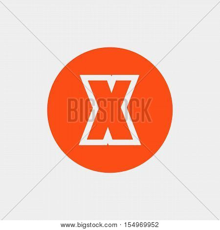 Letter X vector, logo. Useful as branding symbol, identity, alphabet element, circle app icon, clip art and illustration.