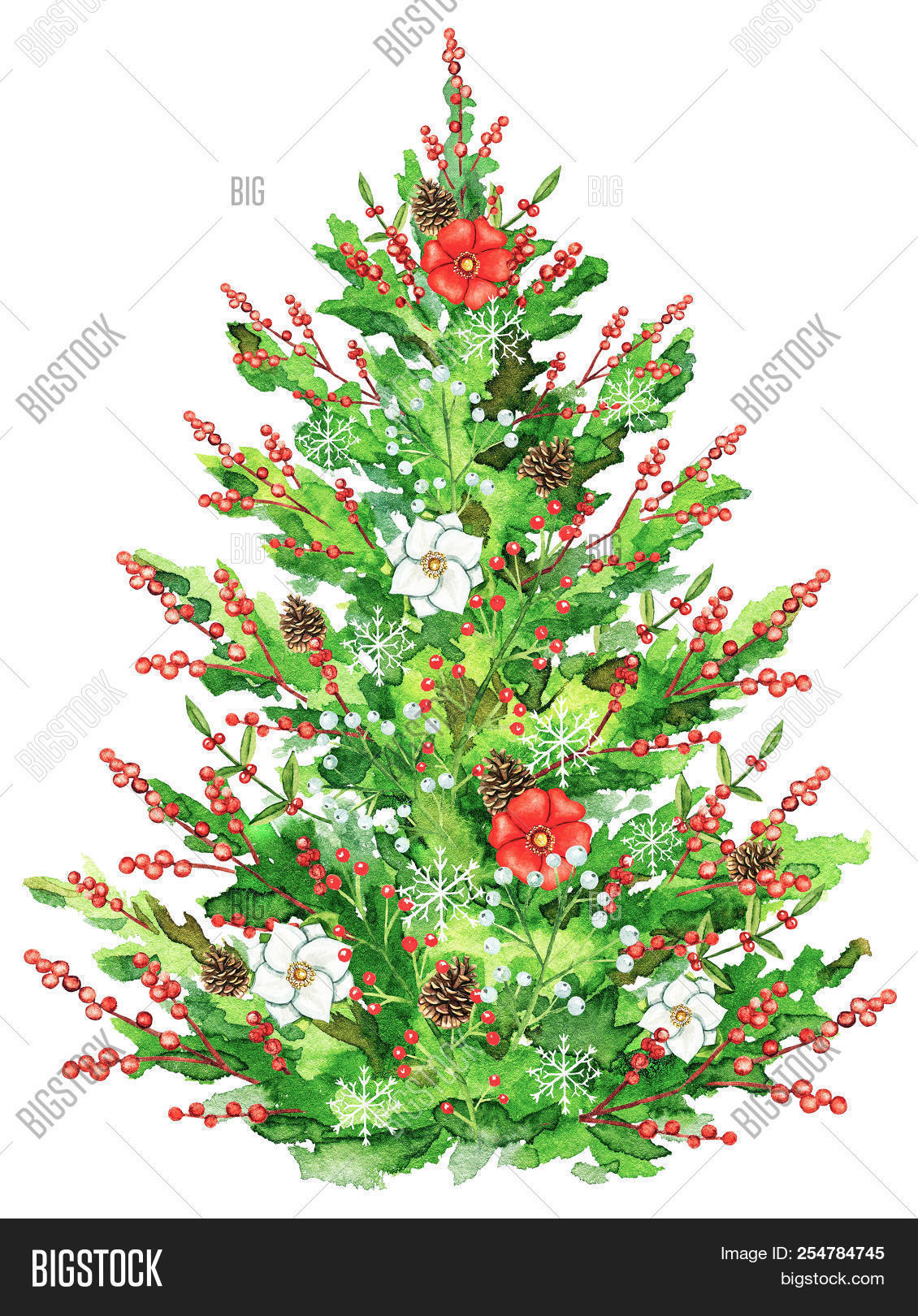 Christmas Tree Flowers Image & Photo (Free Trial) Bigstock