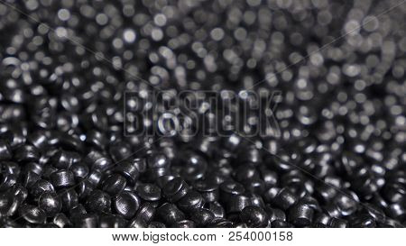Plastic Black Gray Granulated Crumb. Manufacture Of Plastic Water Pipes Factory. Process Of Making P