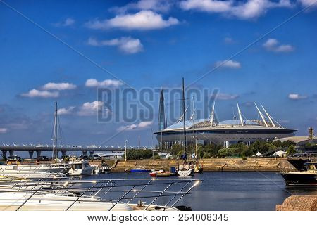 Stadium Zenith Arena Saint Petersburg, Russia - Jule 06, 2018: Krestovsky Stadium Summer