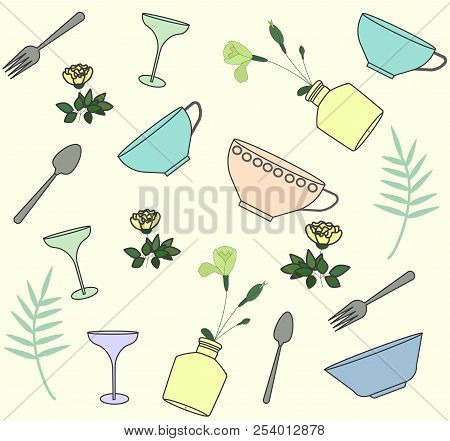 Mmugs, Kettle, Forks, Spoons, Kitchen Utensils, Flowers, Vases
