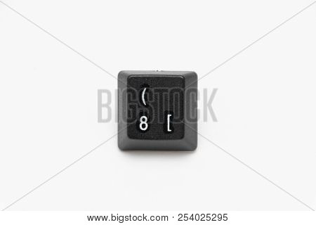 Single Black Keys Of Keyboard With Different Letters