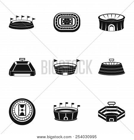 Main Stadium Icons Set. Simple Set Of 9 Main Stadium Vector Icons For Web Isolated On White Backgrou