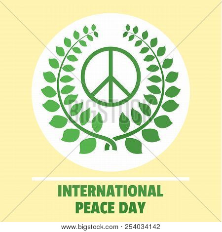 International Peace Day Green Background. Flat Illustration Of International Peace Day Green Vector 