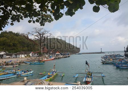 Yogyakarta - Indonesia. June 21, 2018. Panoramic Sadeng Beach At Gunungkidul, Yogyakarta, Indonesia.