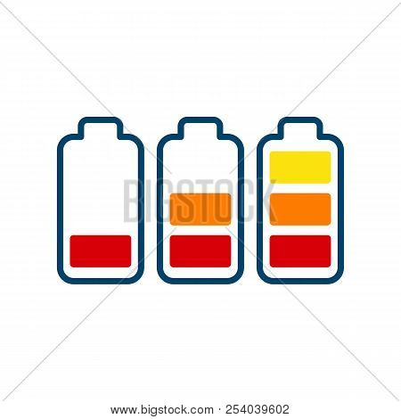 Illustration Of Battery Level Indicators Vector Design