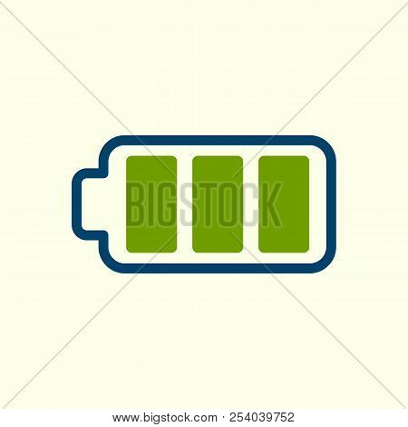 Fully Charged Battery  Icon Illustration Vector Design