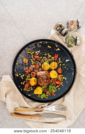 paupiette of veal rolls with Vegetable Planter