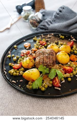 paupiette of veal rolls with Vegetable Planter