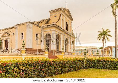 A Typical View Of Plaza Major In Trinidad In Cuba.