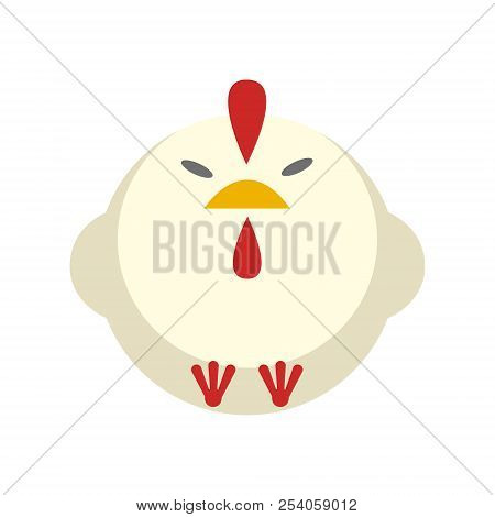 Puffy Chickenvector Illustration In Flat Color Design