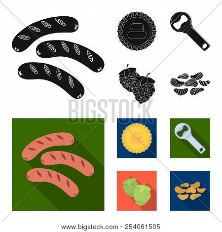 Bar, Pub, Restaurant, Cafe .pub Set Collection Icons In Black, Flat Style Vector Symbol Stock Illust