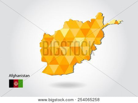 Geometric Polygonal Style Vector Map Of Afghanistan. Low Poly Map Of Afghanistan. Colorful Polygonal