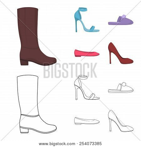 Blue High-heeled Sandals, Homemade Lilac Slippers With A Pampon, Pink Women Ballet Flats, Brown High