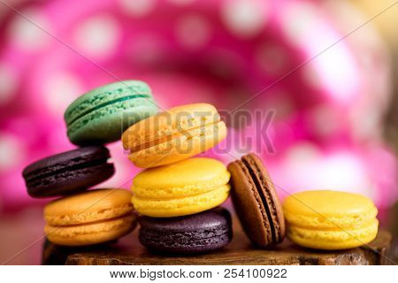 Colorful Macaron Sweet Food Biscuit Candy