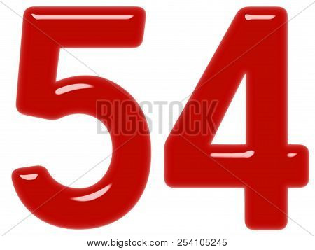 Numeral 54, Fifty Four, Isolated On White Background, 3d Render