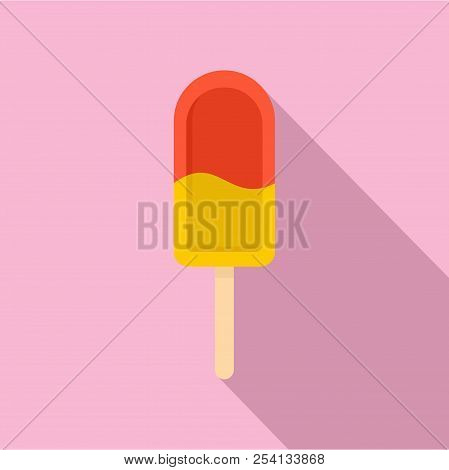 Double Red Ice Cream Icon. Flat Illustration Of Double Red Ice Cream Icon For Web Design