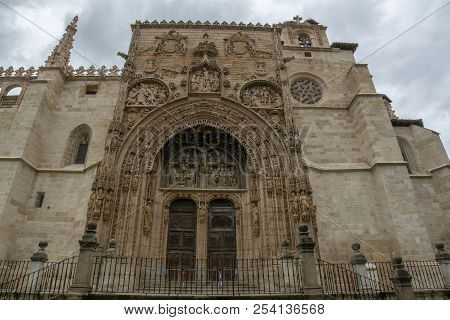 Entrance Of The Gothic Church Of Santa Maria La Real, Aranda De Duero, Burgos Province,  Spain