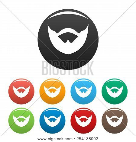 Clipped Beard Icon. Simple Illustration Of Clipped Beard Icons Set Color Isolated On White
