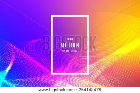 Abstract Colorful Lines Background. Abstract Sound Waves With Slow Motion Effect. Minimal Geometric 