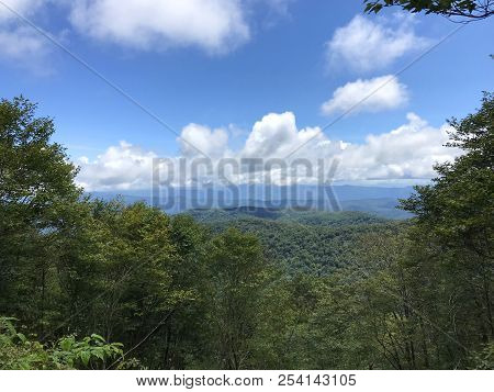 Beautiful Mountain View From Hooper Bald Off The Cherohala Skyway In North Carolina.