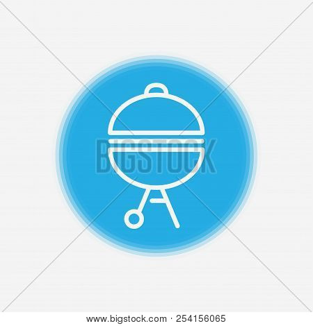 Barbecue Grill Cartoon Icon. Traveller Equipment. Single Symbol On A White