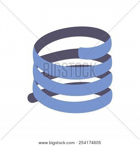 Short Spring Coil Icon. Flat Illustration Of Short Spring Coil Icon For Web Isolated On White