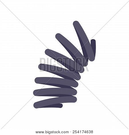 Elastic Spring Coil Icon. Flat Illustration Of Elastic Spring Coil Icon For Web Isolated On White