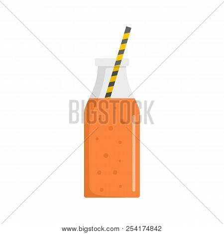 Mango Smoothie Icon. Flat Illustration Of Mango Smoothie Icon For Web Isolated On White