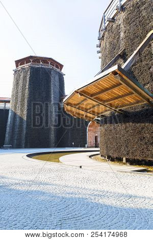 Wieliczka, Poland - June 20, 2018:  Graduation Tower, Great Inhalatorium In The Resort Near Krakow.