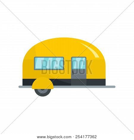 Camp Trailer Icon. Flat Illustration Of Camp Trailer Icon For Web Isolated On White