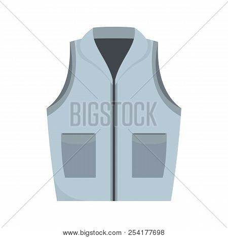 Grey Vest Icon. Flat Illustration Of Grey Vest Icon For Web Isolated On White