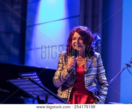 Cracow, Poland - July 31, 2018: Urszula Dudziak Live On Stage In Manggha Museum Of Japanese Art And 