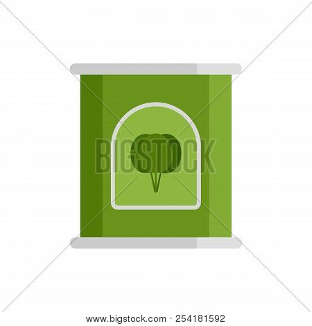 Spinach Tin Icon. Flat Illustration Of Spinach Tin Icon For Web Isolated On White