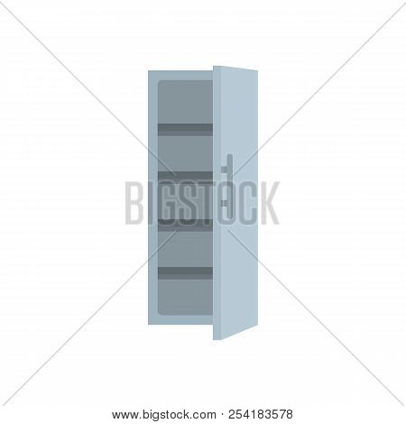 Kitchen Fridge Icon. Flat Illustration Of Kitchen Fridge Icon For Web Isolated On White