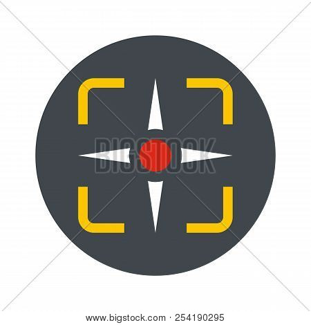 Fighter Target Icon. Flat Illustration Of Fighter Target Icon For Web Isolated On White