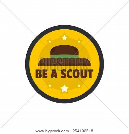 Be A Scout Hat Logo. Flat Illustration Of Be A Scout Hat Logo For Web Isolated On White