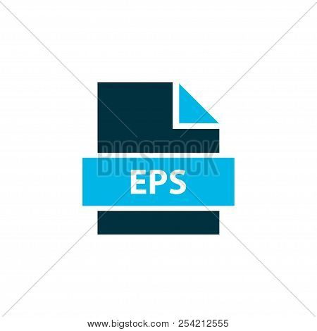 File Eps Icon Colored Symbol. Premium Quality Isolated Post Script Element In Trendy Style.