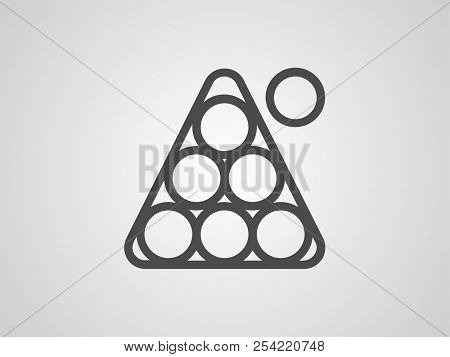 Billiard Balls Triangle. Flat Vector Icon Illustration. Simple Black Symbol On White Background. Bil