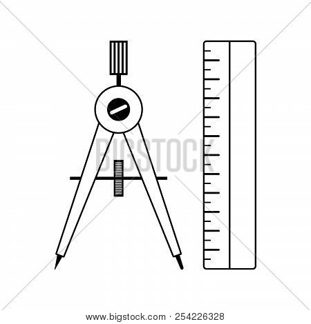 Compasses  Icon. Thin Line Design. Vector Illustration.