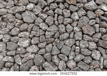 Close-up Shot Of Drystone Wall Background Texture