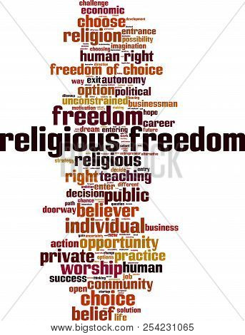 Religious Freedom Word Cloud Concept. Vector Illustration On White