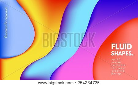 Colorful Liquid Gradients. Abstract 3d Background With Wave Fluid Shapes. Eps10 Vector Illustration.