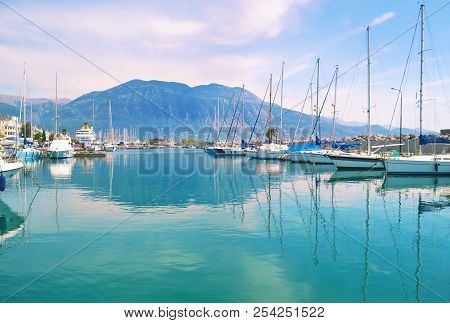 Landscape Of Kalamata Messinia Peloponnese Greece - Harbor With Yachts And Sailboats