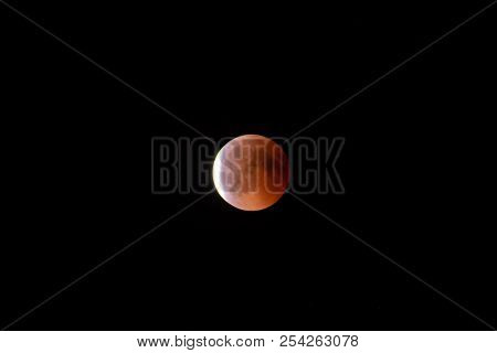 Blood Moon Starting To Escape Full Eclipse
