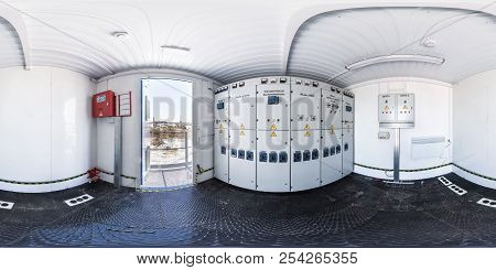 Gomel, Belarus - February, 2017: Full Seamless  Panorama 360 Degrees Angle In Interior High Voltage 