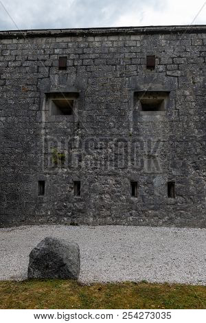 Military Fort With Stone Walls And Portholes For Riflemen