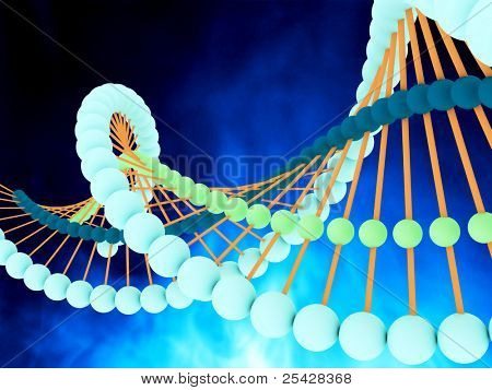 色彩丰富的插画的 DNA 链