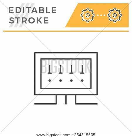 Fusebox Line Icon Isolated On White. Editable Stroke. Vector Illustration
