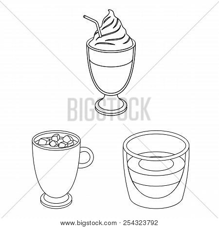 Different Kinds Of Coffee Outline Icons In Set Collection For Design. Coffee Drink Vector Symbol Sto